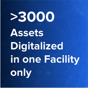 Square banner telling that client digitalized over 3000 assets in one facility only